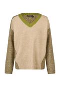 V neck Sweater In Color Patchwork image