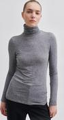 Matima T-Neck Tee in grey melange
