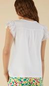 Jersey white tee with broderie detail to sleeve image