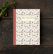 Red floral pattern - Note Booklet - Made in Denmark
