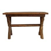 High vintage dark wood side table