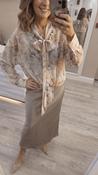 Ava Beige Silk Skirt