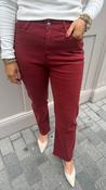 Angela Burgundy Straight-Leg Jeans