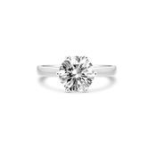 6 claw 2ct Round Lab Diamond Platinum Solitaire