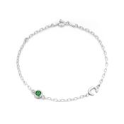 Silver Birthstone &amp; Initial Bracelet image