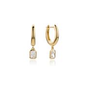 0.88ct Radiant Lab Diamond Hoop Earrings in 9ct Gold image