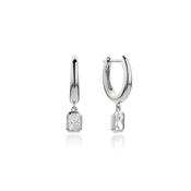 0.88ct Radiant Lab Diamond Hoop Earrings in Platinum image
