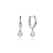 0.84ct Platinum Oval Lab Diamond Bezel Stud Earrings image