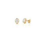 0.84ct 9ct Gold Oval Lab Diamond Bezel Stud Earrings image
