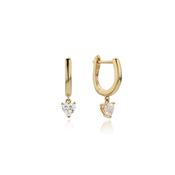0.57ct 9ct Gold Heart Shaped Lab Diamond Hoop Earrings image