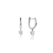 0.57ct Platinum Heart Shaped Lab Diamond Hoop Earrings image