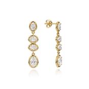 1.78ct Oval Lab Diamond Drop Earrings in 9ct Gold image