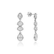 1.78ct Oval Lab Diamond Drop Earrings in Platinum image