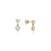 1.10ct 9ct Gold Diamond Drop Stud Earrings image