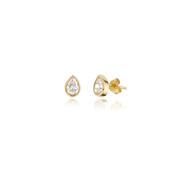 0.80ct Pear Bezel Diamond Stud Earrings in 9ct Gold image