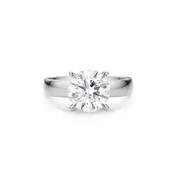 3ct Round Lab Diamond Solitaire with wide flat band in Platinum