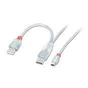 USB 2.0 A to USB A + USB Mini B 5 pin Dual Cable image