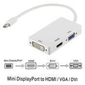 3 In 1 Thunderbolt Mini Display Port to HDMI DVI VGA Male Female Adapter image