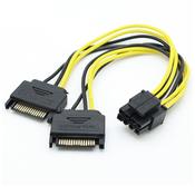 SATA 2 x 15pin to 8pin Graphic Card Power Adapter Cable image