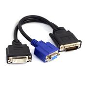 DMS 59 Male to 1 x VGA + 1 x DVI-I 24+5 Female Splitter image