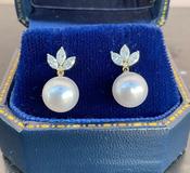 Pearl and Diamond Earrings image