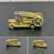 Vintage Gold Fire Engine Charm image
