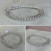 Silver Flat Spiga Bolt Bracelet image