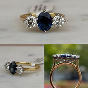 Sapphire and Diamond Three Stone Ring image