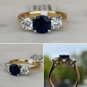 Sapphire and Diamond Three Stone Ring image