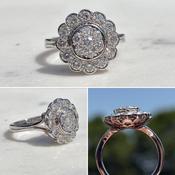 Diamond Daisy Cluster Ring