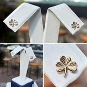 Yellow Gold Shamrock Stud Earrings image