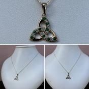 Yellow Gold and Coloured Stone Claddagh Pendant image