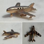 Yellow Gold Airplane Charm image