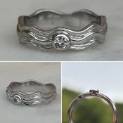 White Gold and Diamond Wave Ring image
