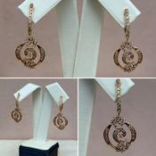 Rose Gold and Diamond Drop Earrings image