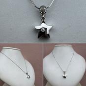 Platinum White Gold and Diamond Starry Pendant image