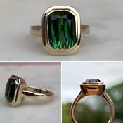 Natural Green Tourmaline Ring image
