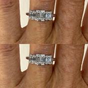 Emerald Cut Three Stone