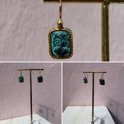 Turquoise Cabochon Gold Vermeil Drop Earrings image