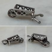 Vintage Silver Wheelbarrow Charm
