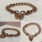 Gold Heart Padlock Bracelet image