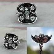Platinum and Diamond Antique Funky Ring image