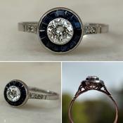 Sapphire and Diamond Target Ring