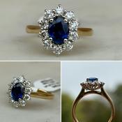 Sapphire and Diamond Cluster Ring image