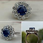 Vintage Sapphire Cluster Ring image