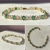 Vintage Emerald and Yellow Gold Bracelet image