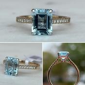 Blue Topaz and Diamond Ring image