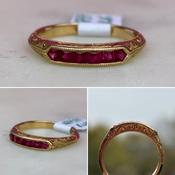 French Cut Ruby Eternity Ring