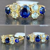 Sapphire and Diamond Yellow Gold Ring image