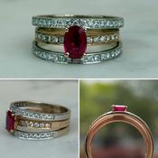 Ruby and Diamond Italian Ring